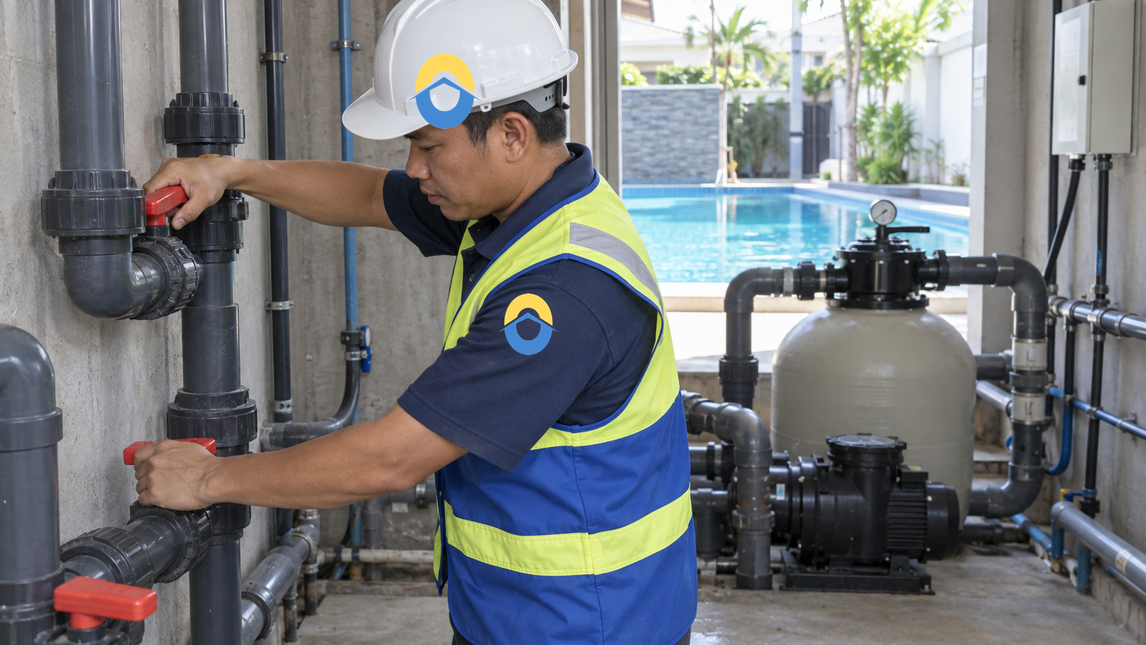 Cô lập đường ống khi kiểm tra hồ bơi rò nước