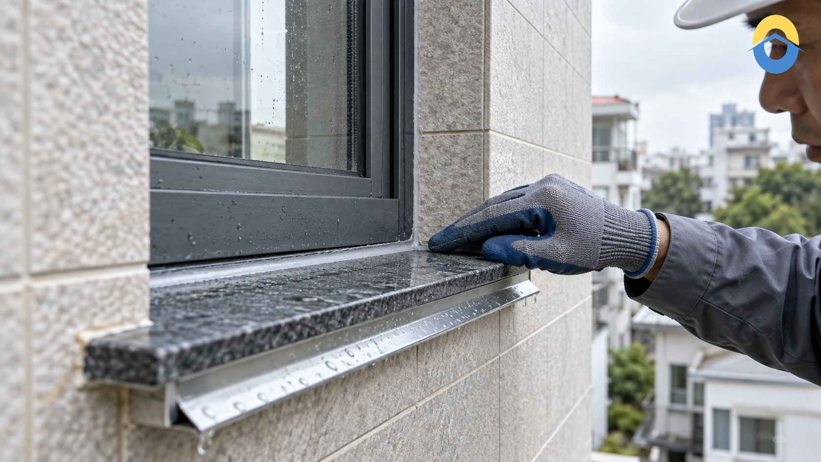 Chi tiết chống thấm quanh cửa sổ mặt tiền