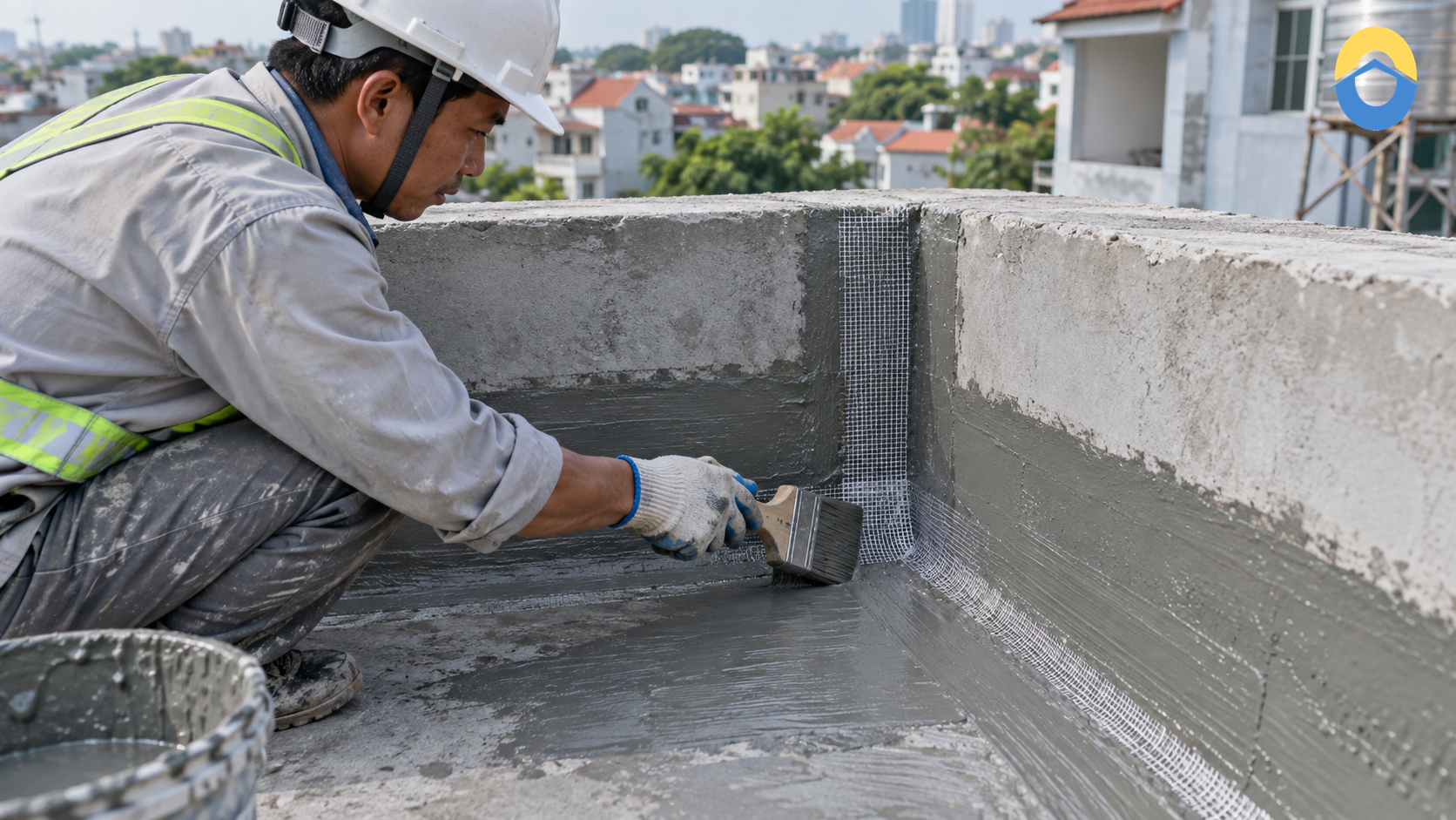 Thi công lớp xi măng polymer trên nền bê tông