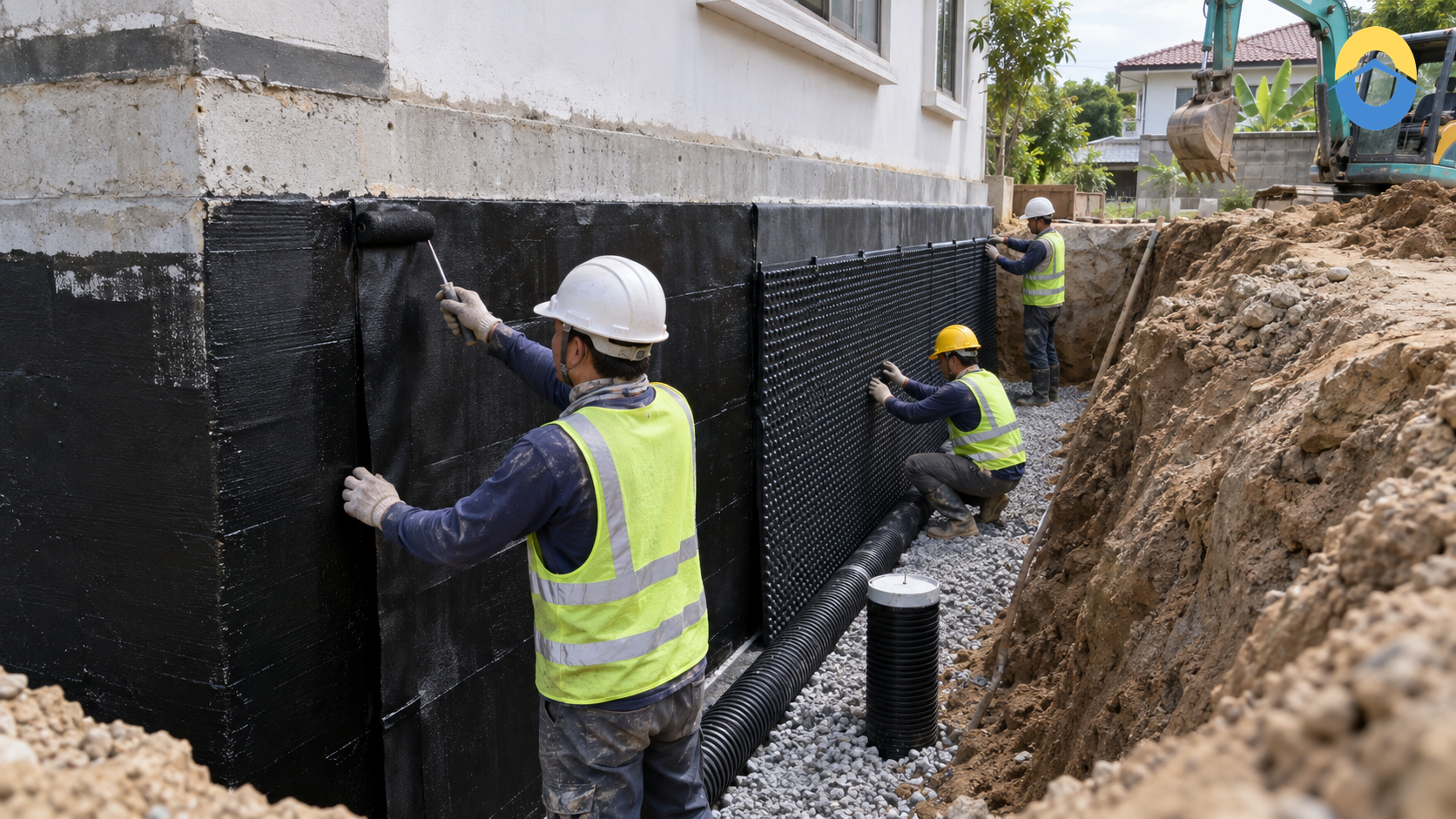 Lớp chống thấm phía đón nước tầng hầm