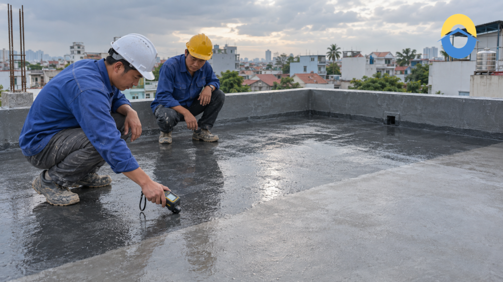 Chống thấm cần khô bao lâu trước khi gặp mưa hoặc làm lớp hoàn thiện?