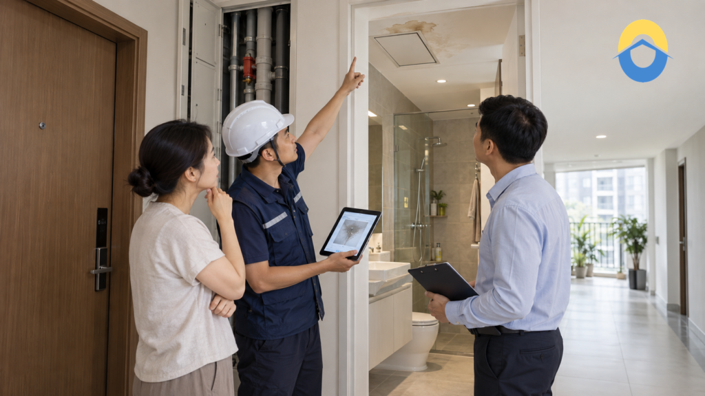 Căn hộ bị thấm: chủ nhà, ban quản lý và căn hộ liên quan cần phối hợp gì?
