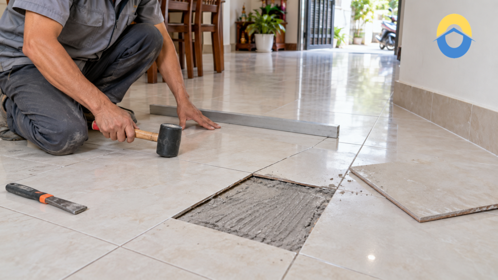 Gạch lát nền bị bộp, bong hoặc phồng: sửa cục bộ hay lát lại?