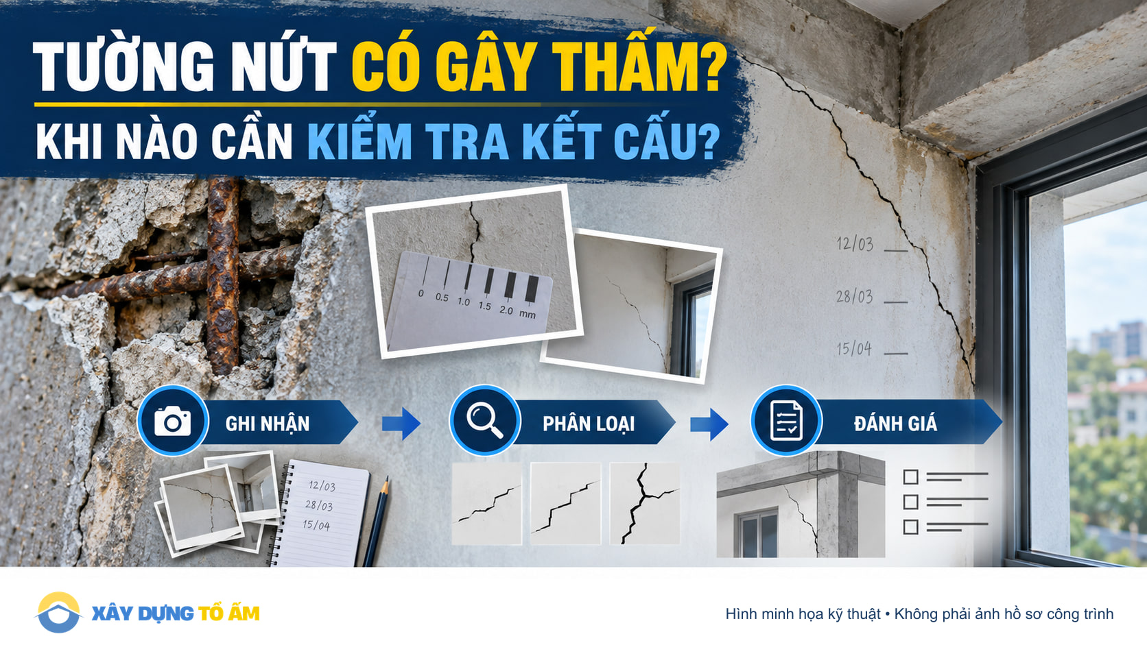 Tường nứt có gây thấm không? Khi nào cần kiểm tra kết cấu trước