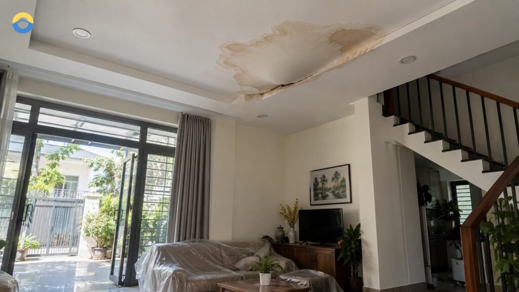 Trần thạch cao bị ố, xệ hoặc thấm: sửa trần sau khi xử lý nguồn nước