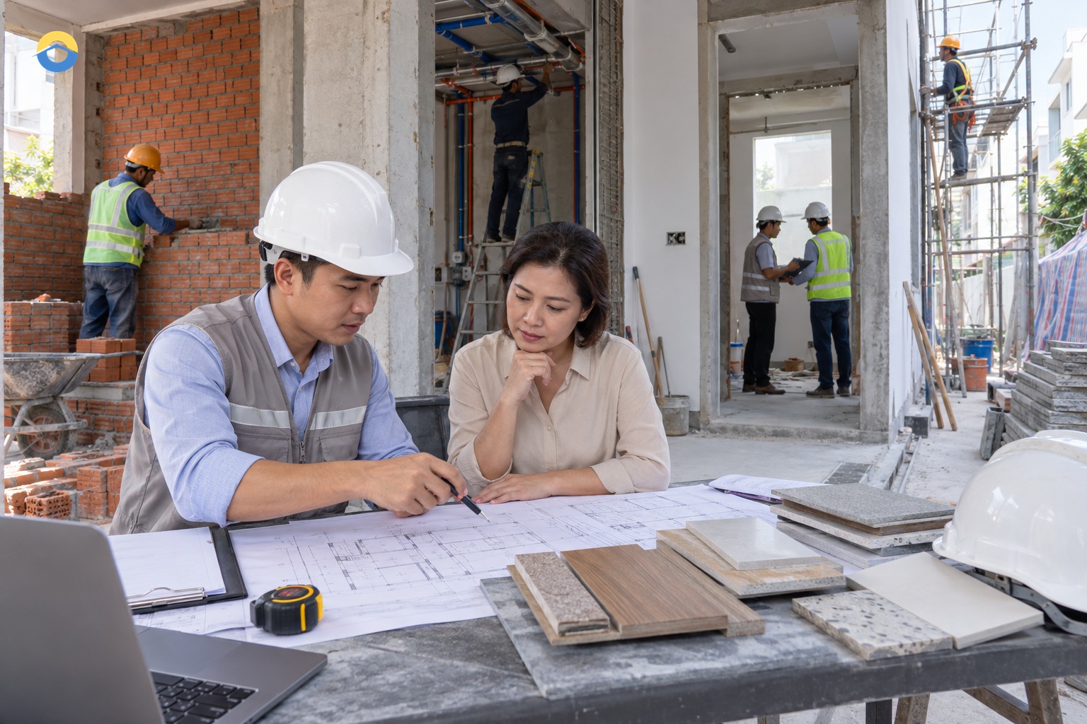 Chia tiến độ xây nhà theo mốc, đầu vào và kết quả cần đạt