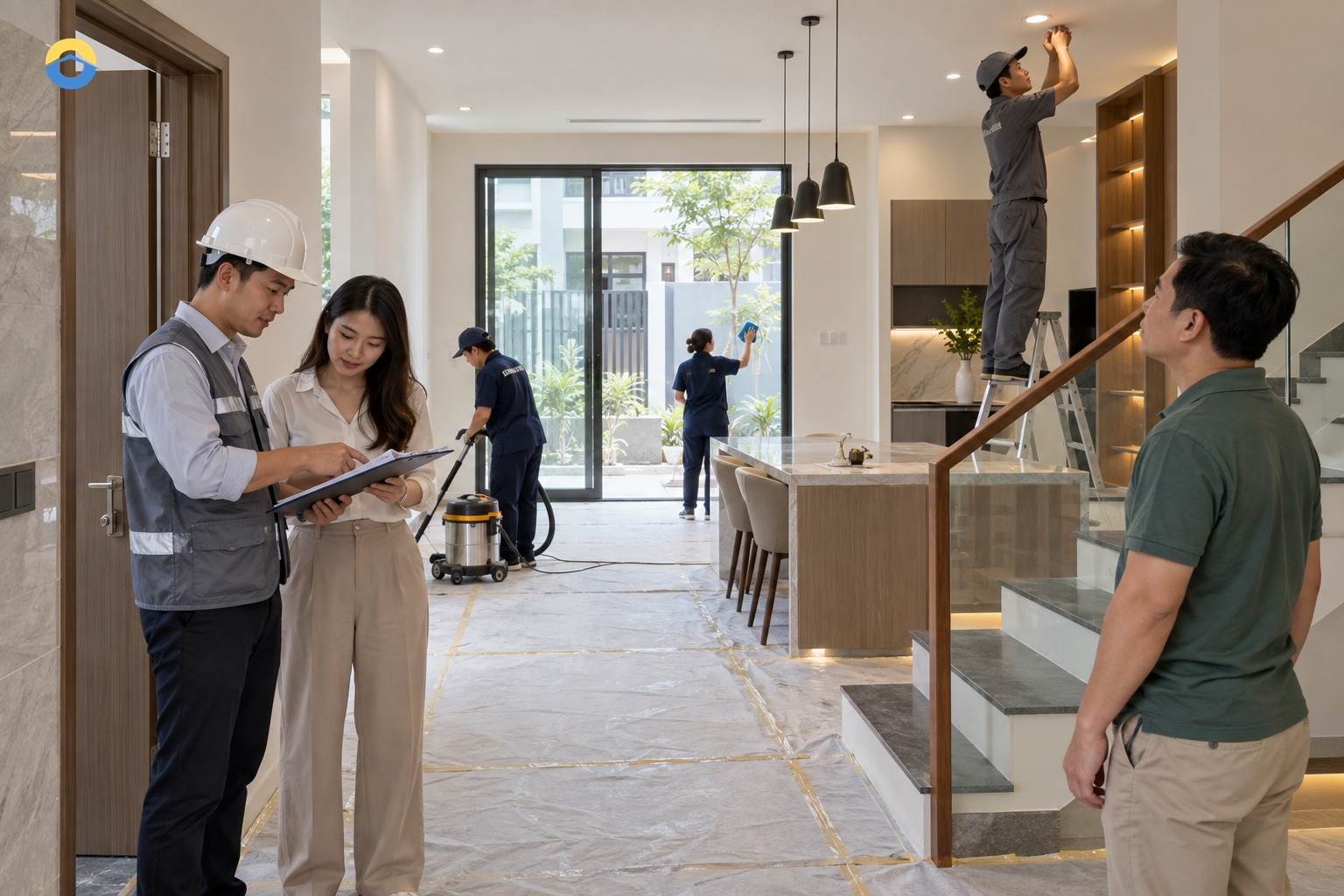 Kiểm tra phần tồn, vệ sinh và hoàn thiện trước ngày chuyển vào ở