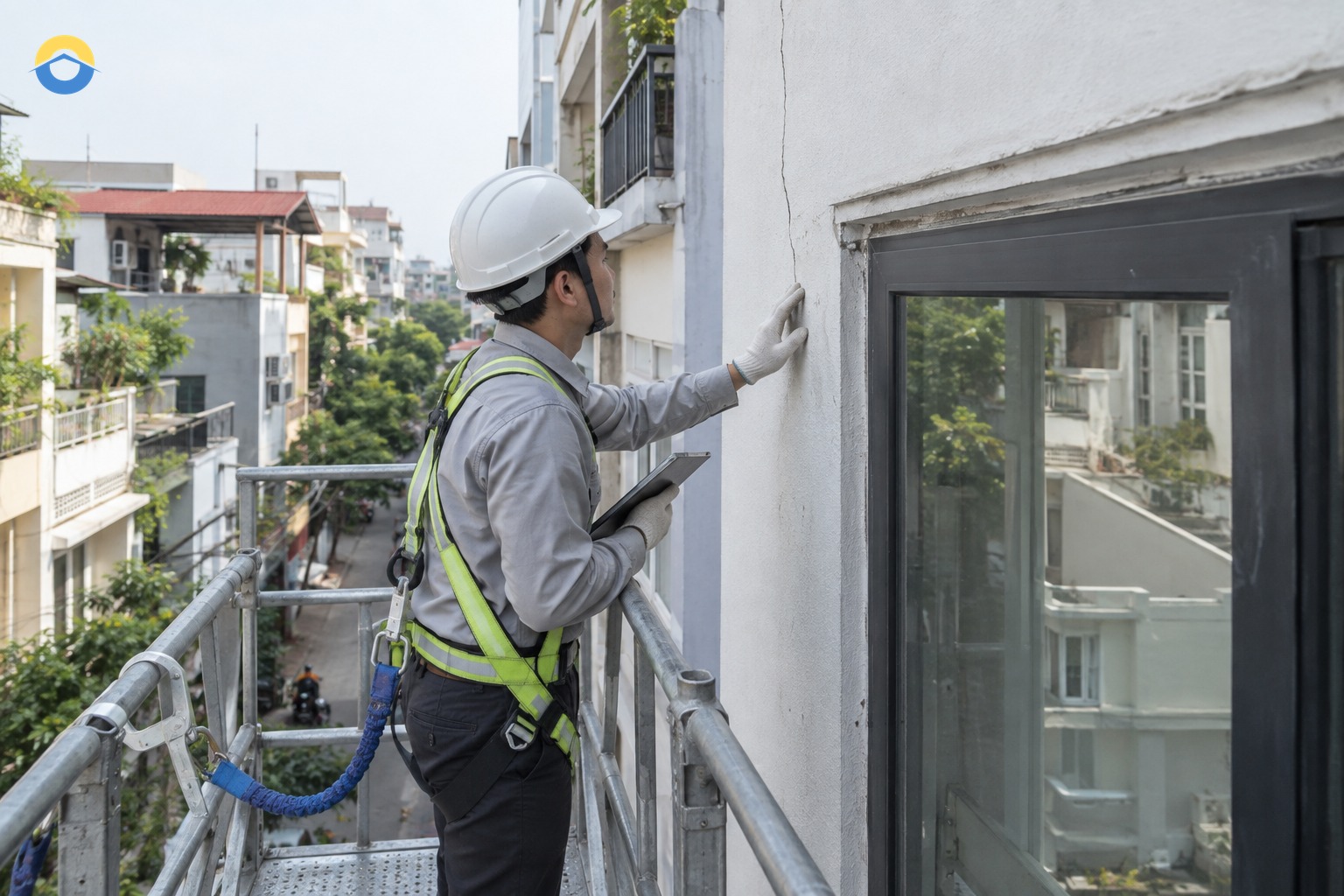 Sơ đồ nước mưa đi từ khe nứt và tiếp giáp cửa vào lớp tường