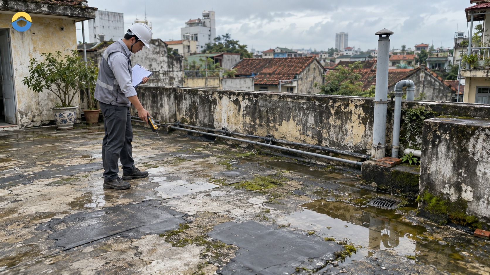 Chống thấm sân thượng cũ TP.HCM: chọn Repair, System hay Rebuild