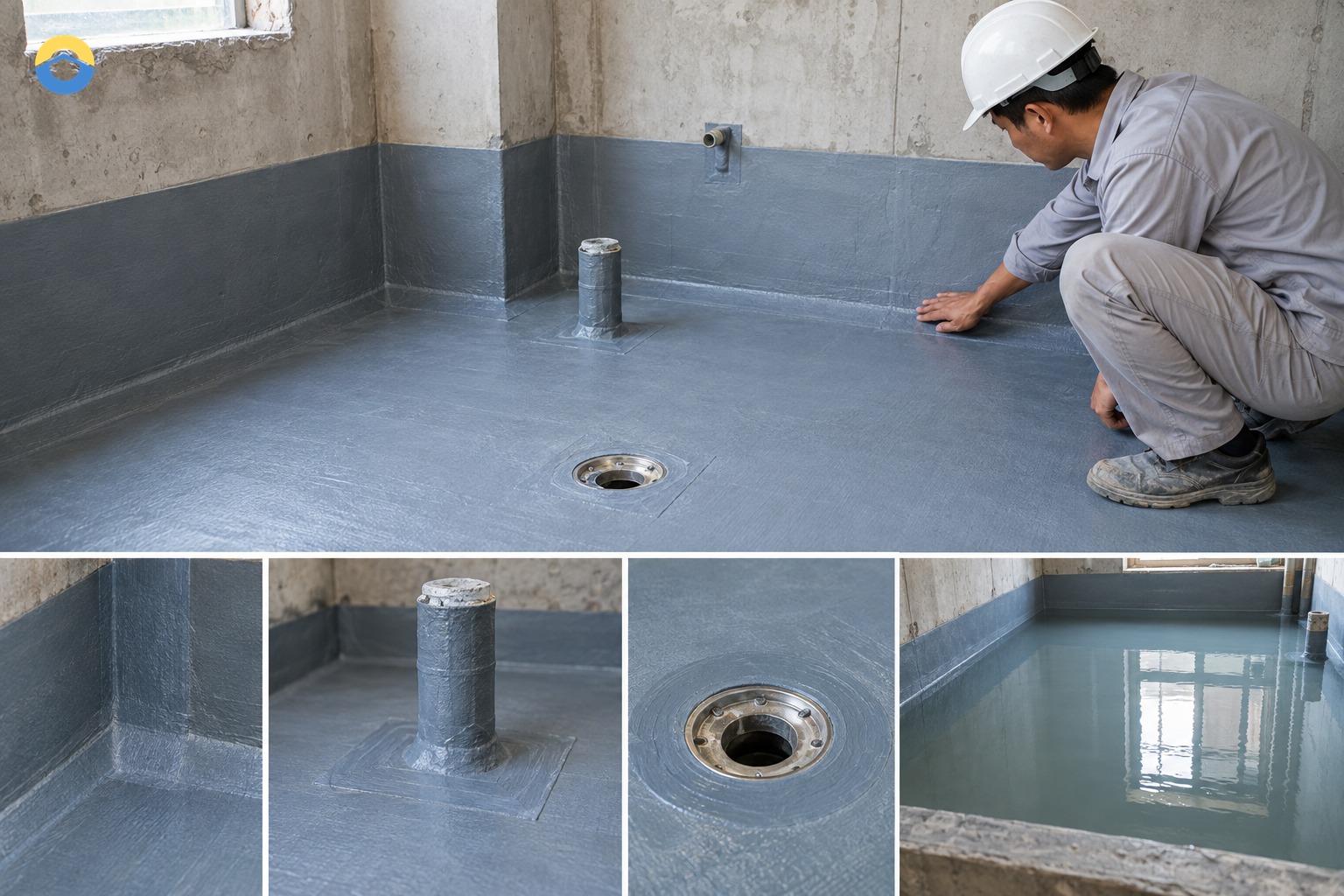 Sơ đồ flood test nhà vệ sinh sau dưỡng hộ và trước khi lát gạch